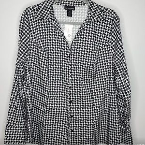 Lane Bryant Button Down Houndstooth Pattern
